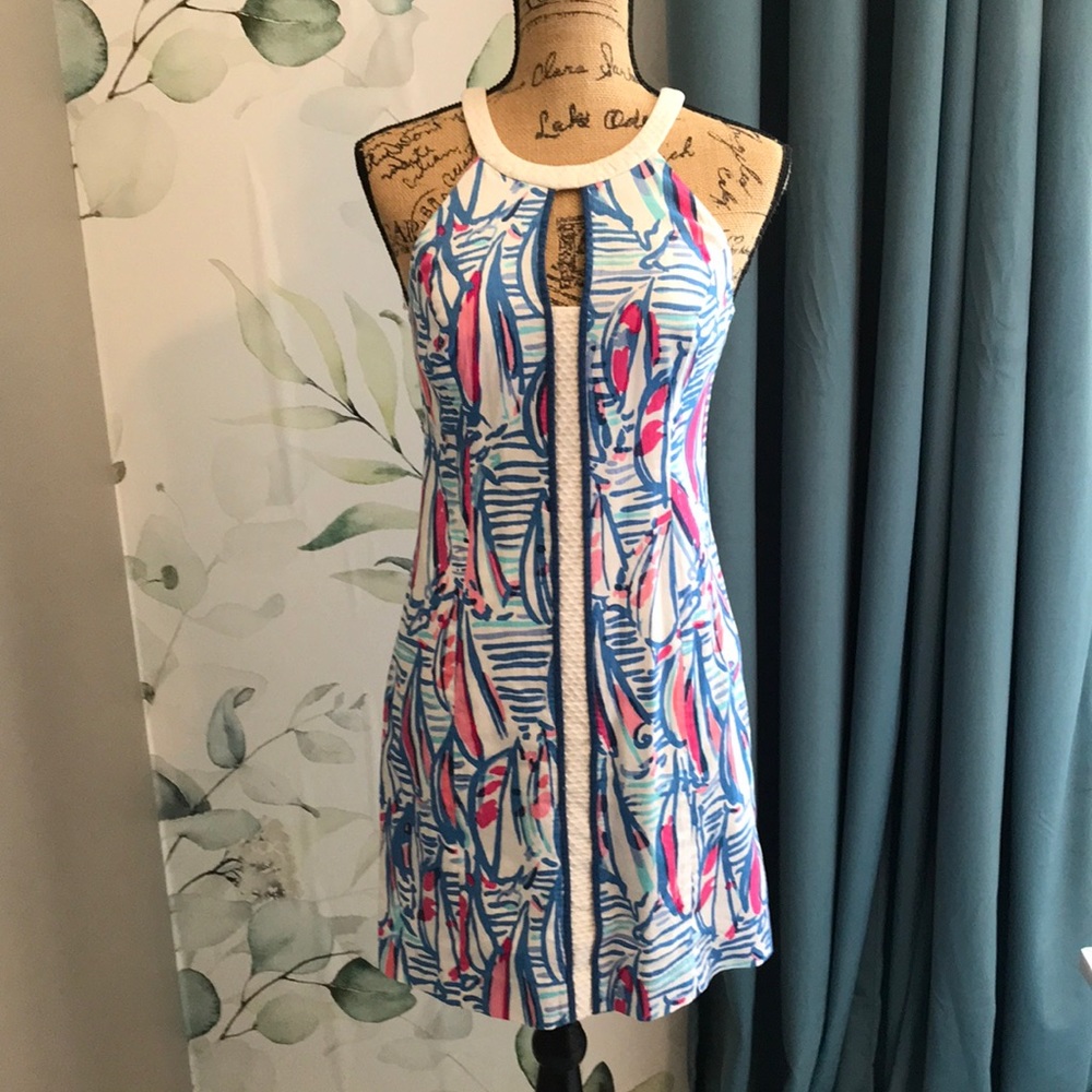 Lilly Pulitzer sailboat dress, 100% cotton, fully lined, size 4